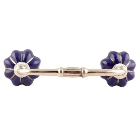 Navy Blue With Silver Line Medium Ceramic Bridge Handle